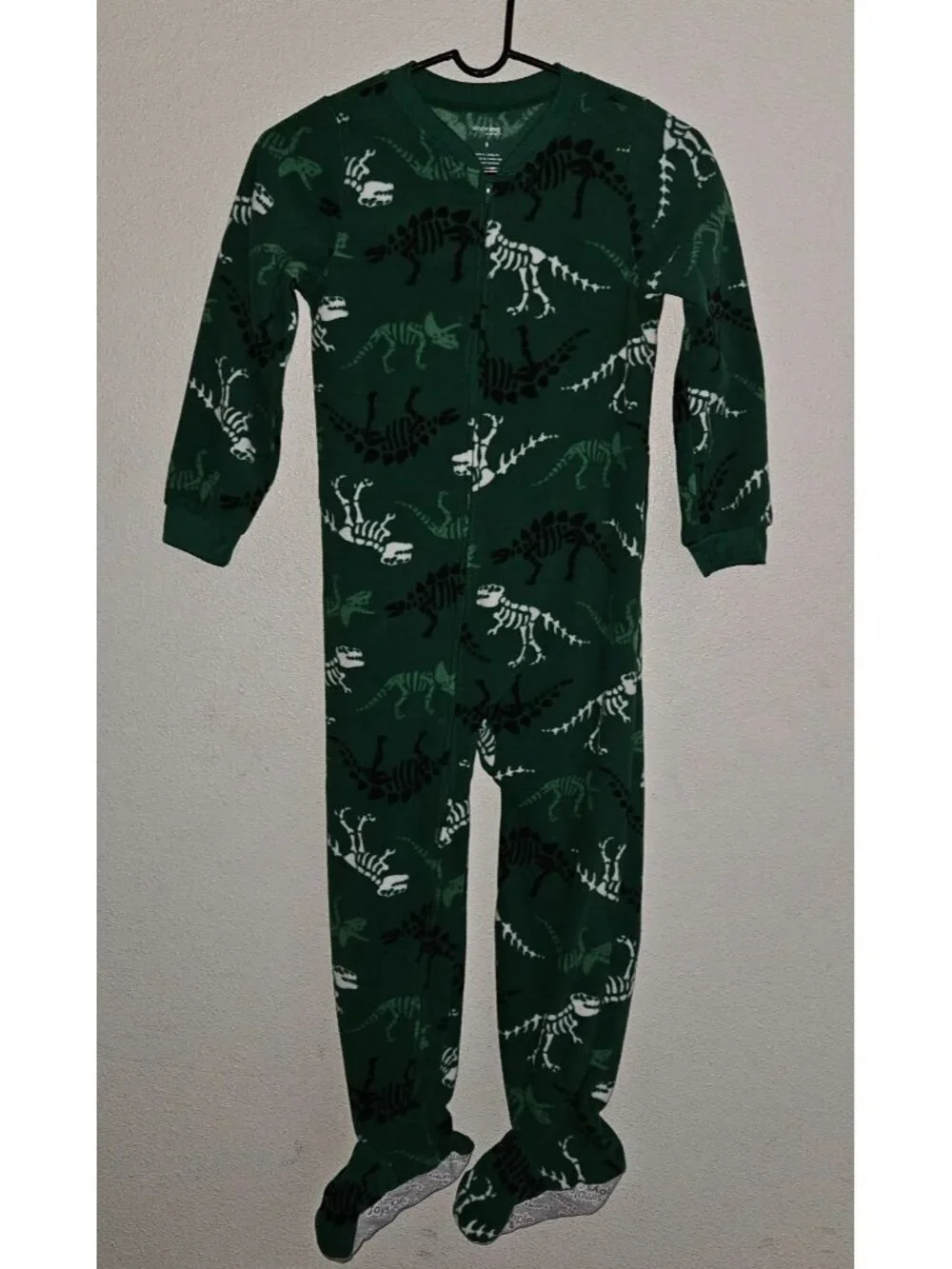 3 Carter's Simple Joys Footie Pajamas Lot Boys Size 6 Dinosaurs Black Green